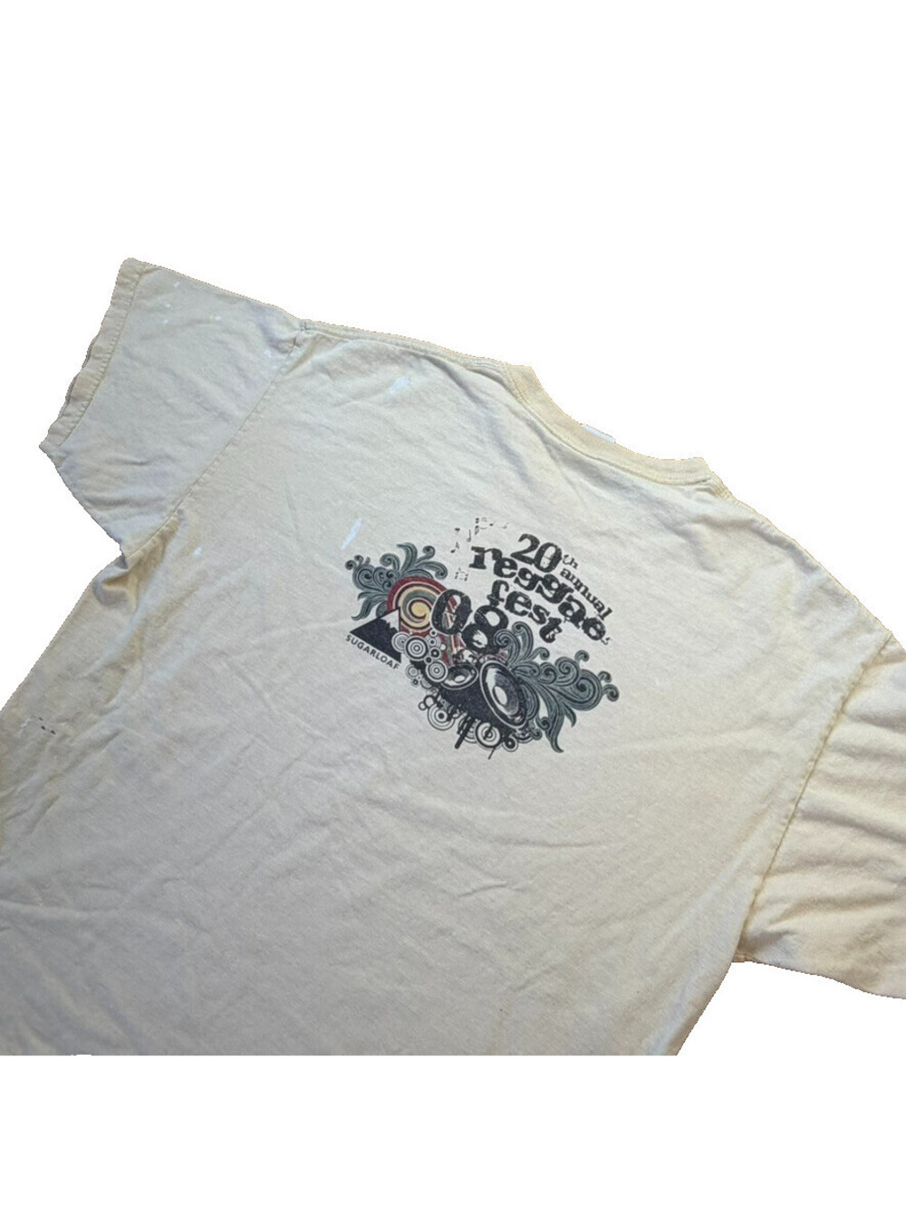 Y2K 08' Painted Boxy Sugarloaf 20th Annual Reggae Fest T Shirt Men's XL